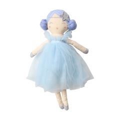 poupée en tissu bleu neige