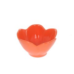 bol en mélamine fleur orange