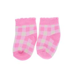 chaussettes bébé carreaux rose 