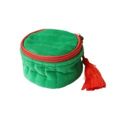 trousse écrin à bijoux en velours vert