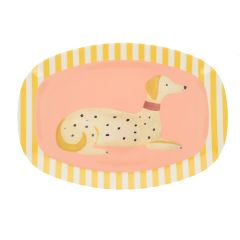 plateau en mélamine rayé jaune Olympe