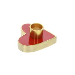 bougeoir en laiton coeur rouge
