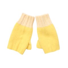 mitaines femme tricot jaune