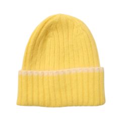 bonnet femme tricot jaune