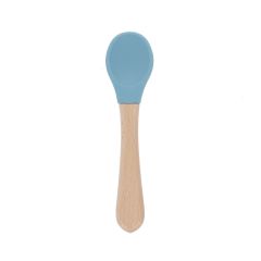 Cuillère en bois et silicone bleu - À la cueillette