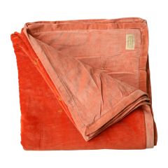 édredon en velours orange pêche