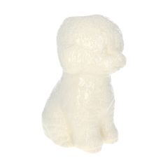 vase chien bichon blanc
