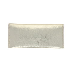 pochette à bijoux cuir irisé doré