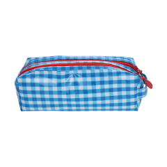 trousse vichy bleu école