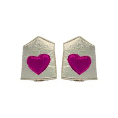 manchettes super heroine coeur rose doré