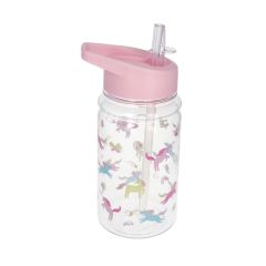 gourde en plastique rose licornes