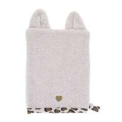 gant de toilette léopard chaton