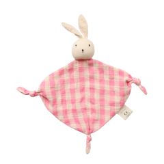 doudou plat lapin carreaux roses