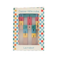 Casse tête cube en bois robot