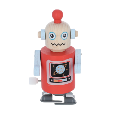 robot rouge à remonter bois