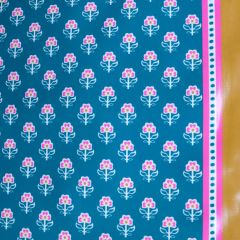 toile cirée block print vert