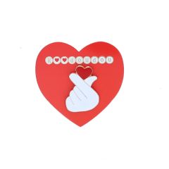 pin's coeur coréen rouge