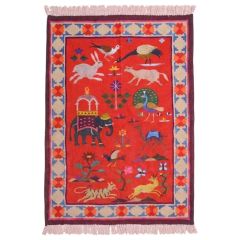 tapis en coton animaux indiens