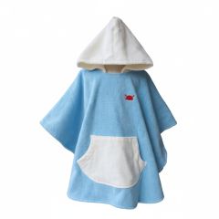 poncho bain enfant éponge bleu