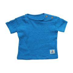 Tee-shirt bébé bleu en gaze de coton