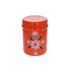 Boite en métal orange et fleurs - Paraty