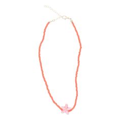 collier perles oranges étoile de mer