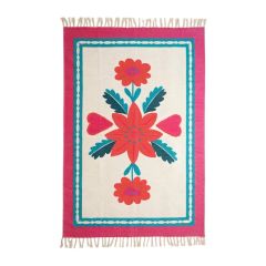 tapis en coton fleurs paraty