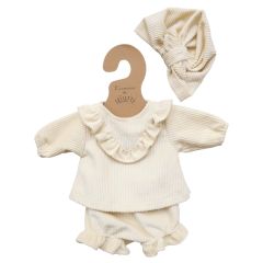 tenue de poupée rosie velours écru
