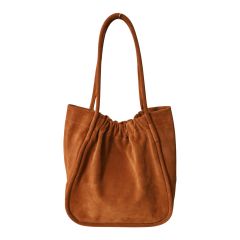 sac cabas en cuir nubuck camel