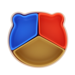 assiette à compartiments en silicone ours