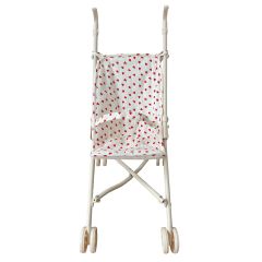 poussette pour poupées coeurs rouges