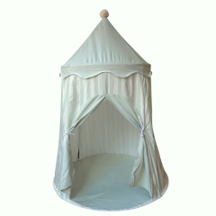 Tipi enfant rayure verte ouvert tente de jeux