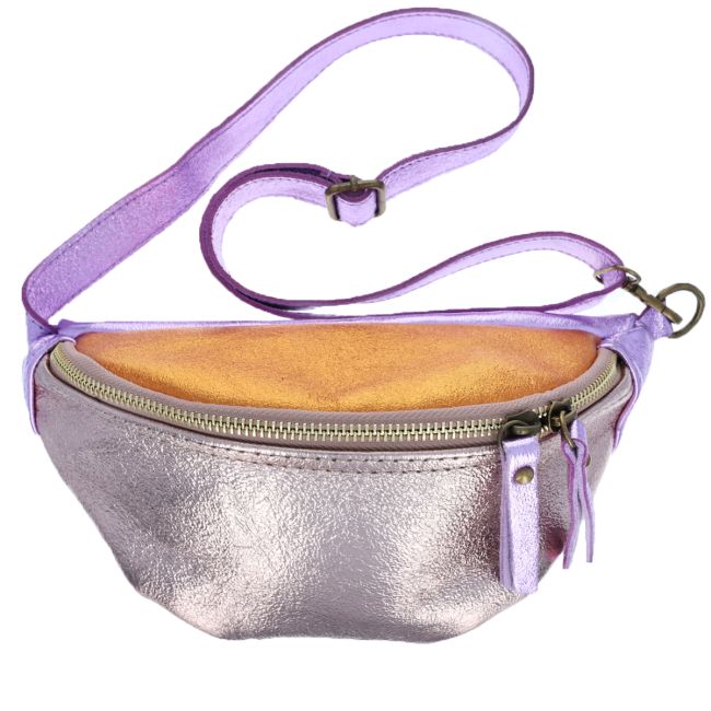 Sac banane cuir orange et violet Maison Suzanne Le petit Souk
