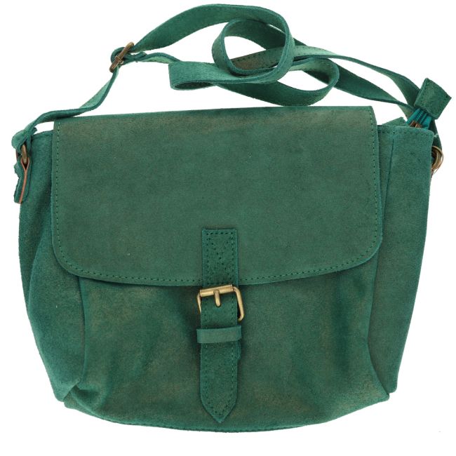 Sacoche cuir une boucle vert pailleté Maison Suzanne Le petit Souk