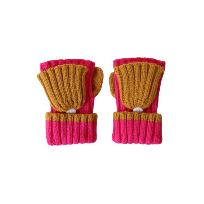 Mitaines enfant rose et moutarde La vie en rose Jolie saison