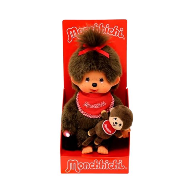 Peluche kiki le singe maman et mini Monchhichi Le petit Souk