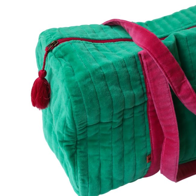 Sac week-end bowling velours vert Aland Pondie Chérie Le petit