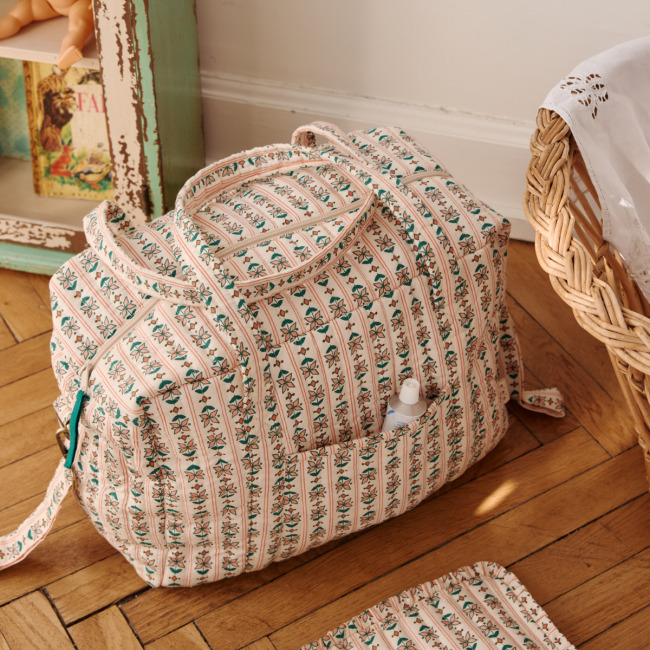 Sac à langer fleuri Folk d'été Jolie saison Le petit Souk - Main Image