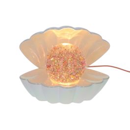 Lampe coquillage nacrée à paillettes multicolores