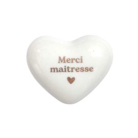 coeur en céramique merci maitresse doré