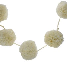 Guirlande pompons lurex ecru