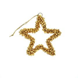 etoile à grelots à suspendre noël doré