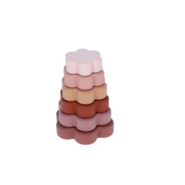 tour empilable fleurs rose silicone