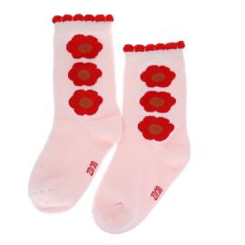 Chaussettes fille fleurs roses