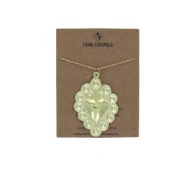 collier coeur exvoto laiton