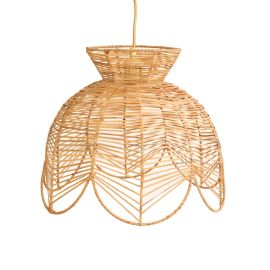 suspension luminaire rotin tulipe 