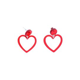 boucles coeurs rouge plastique