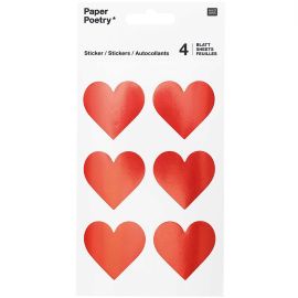 stickers coeurs rouge papeterie
