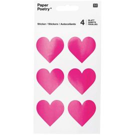 Stickers coeurs rose planche loisir creatif