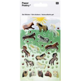 stickers en gel relief autocollants chevaux